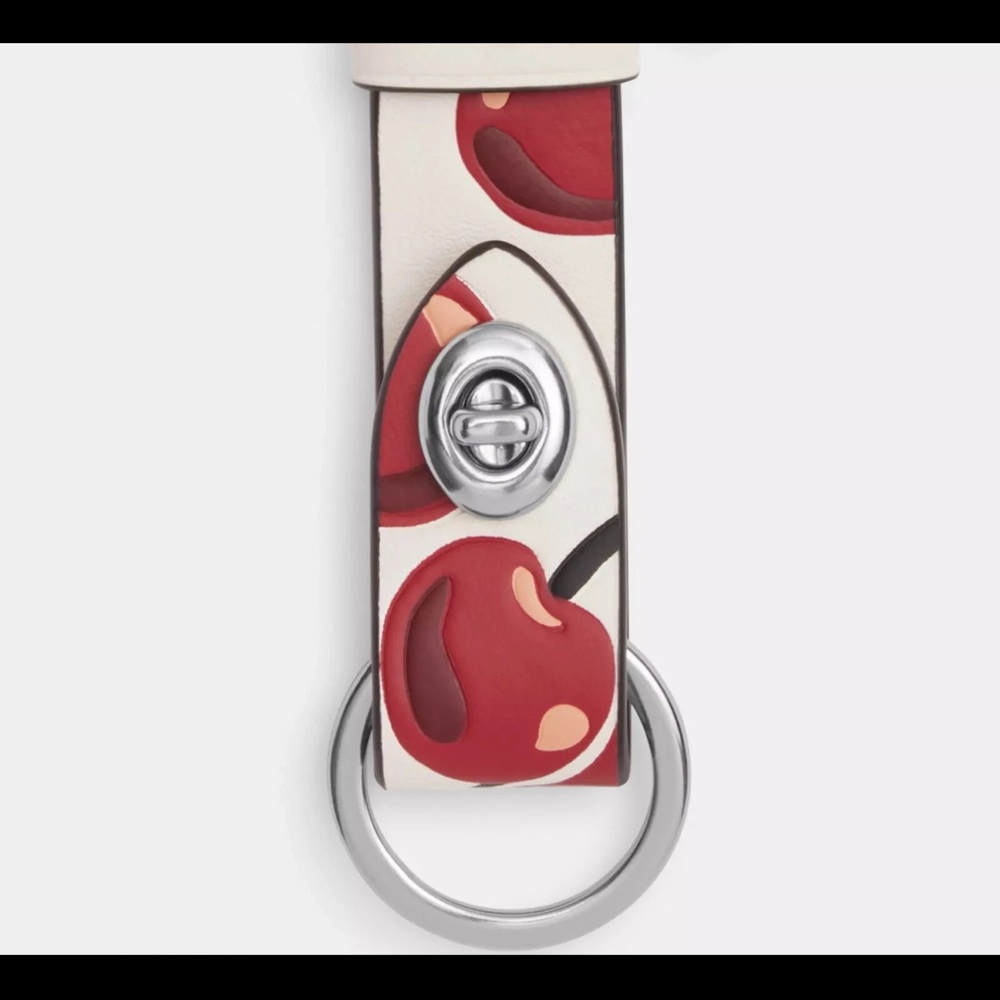 Coach Cherry Print Keychain with Silver Hardware - Picture 8 of 11